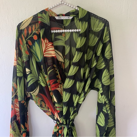 Zara Long Flowing Loose-Fitting Shirt Dress - Picture 10 of 16